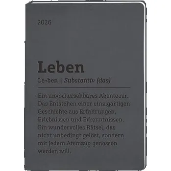 Terminplaner Lederlook 2026 Schwarz - Grafik Werkstatt