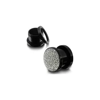 Piercing Šperky4U Akrylátový plug do ucha se třpytkami - PL01043-16
