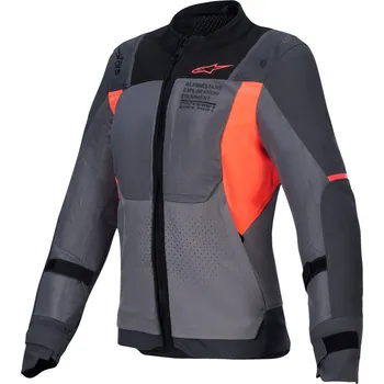 Moto bunda Dámská bunda na motorku Alpinestars Stella ST-2 Air šedo-tmavě šedo-fluo korálová L