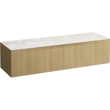 Koupelnový nábytek LAUFEN ARUN - zásuvkový element 1600, se 2 zásuvkami, bez výřezu, s vrchní deskou Botticino Crema, H4171401512501