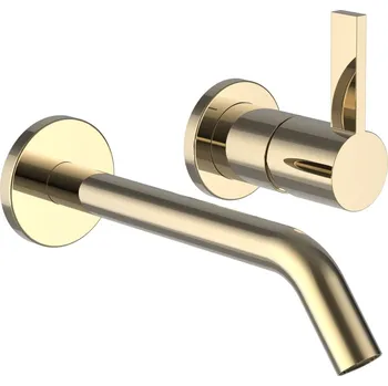 Vodovodní baterie Kartell LAUFEN - umyvadlová podomítková páková baterie pro 2-bodový Simibox, pevný výtok 175 mm, PVD zlatá lesklá, H3113360011201