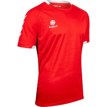 Cyklistické oblečení Hráčský dres NIDELO Player shirt S/S Brest červená Velikost: S