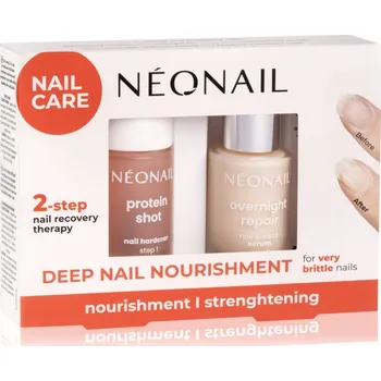 Míč na vodní pólo NEONAIL Nail Care Set Step 1 Protein Shot posilující lak pro slabé a poškozené nehty 7,2 ml + Step 2 Overnight Repair vyživující sérum na ruce a nehty 6,5 ml