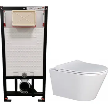 Klozet DEANTE Podomítkový rám, pro závěsné WC mísy bez tlačítka + WC MYJOYS MY1 + SEDÁTKO CST_WC01 X MY1