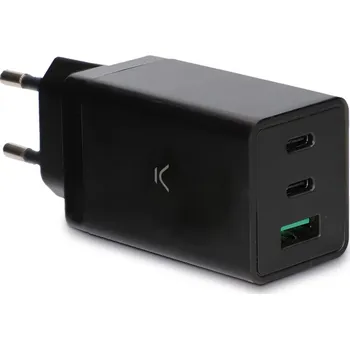 Ksix nabíječka 2xUSB-C a USB-A, 67W, GaN, PD, PPS