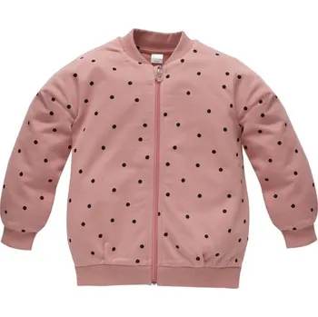 PINOKIO Mikina na zip Tres Bien puntíky STARORŮŽOVÁ - 104
