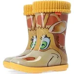 DEMAR dívčí zateplené holínky HAWAI Lux Print 114285 ŽIRAFA 26/27