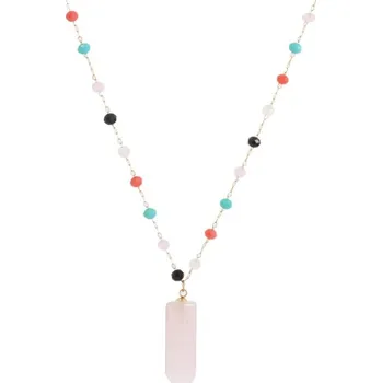 Náhrdelník Flamenco Mystique Náhrdelník z ušlechtilé oceli pozlacený 14k zlatem s horským krystalem NST1604