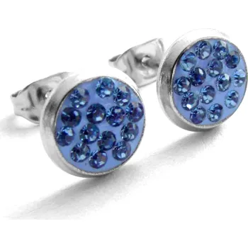 Náušnice Steel Jewelry Náušnice pecky modré z chirurgické oceli NS150115 dárkové balení zdarma