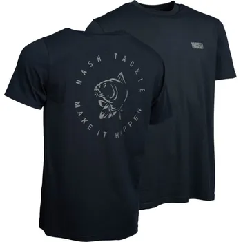 Rybářské oblečení Nash Tričko Make It Happen Carp Logo T-Shirt Black - XL