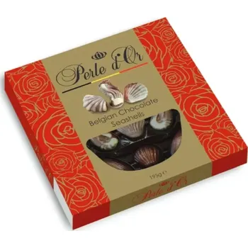 Bonboniéra PERLE D´OR - čokoládové mořské plody 195 g BELGIAN GOURMET - mléčné (Belgian Gourmet pralinky z mléčné a bílé čokolády)