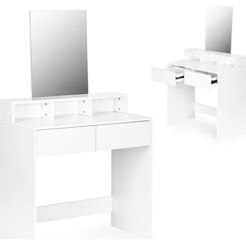 Ložnice ModernHome Velká moderní toaletní skříňka se zrcadlem a zásuvkami