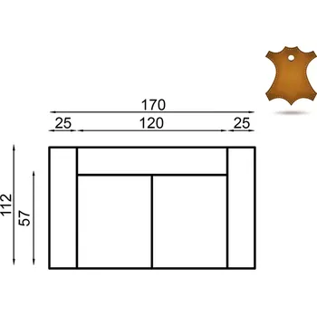 Pohovka Kožená pohovka Bazalt 2/2B