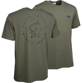 Nash Tričko Make It Happen Carp Logo T-Shirt Green - S