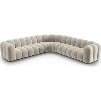Pohovka Krémová sametová modulární rohová pohovka Lupine – Micadoni ID_1771630