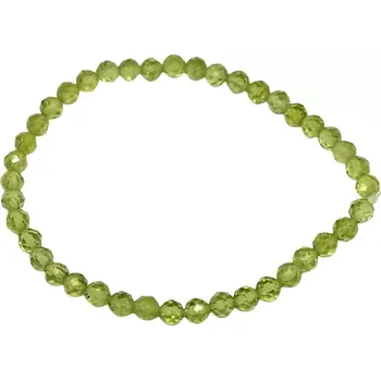 Náramek Olivínový náramek fasetovaný 5 mm – kámen hojnosti a vitality