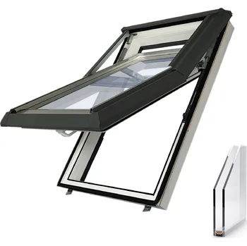 Okno Střešní okno Skylight PLUS Barva interiéru: Bílá, Barva exteriéru: Šedá RAL 7043, Rozměr: 66 x 118 cm