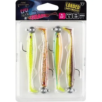 Umělá nástraha Fox Rage Gumová Nástraha Slick Shad 4 Mixed UV Color Pack Loaded Délka: 7cm, Hmotnost: 5g, Počet kusů: 4ks