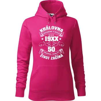 Pánská mikina Dámská mikina Královna život začíná Velikost (žena): XL, Vyberte barvu: Purpurová