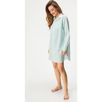 Dámská noční košile Noční košile Ralph Lauren Clasisic Blue Stripe krátká