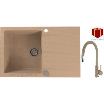 Granitový dřez Alveus set kuchyňský dřez Cadit 20 a baterie Delos, Beige 55