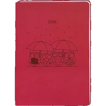 Terminplaner Lederlook 2026 Rot - Grafik Werkstatt