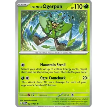 Karetní hra The Pokémon Company Pokémon TCG: TWM 024/167 Teal Mask Ogerpon COSMOS HOLO