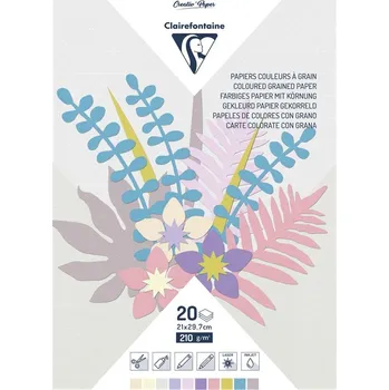 Barevné papíry CLAIREFONTAINE Creative Pastel, A4, 210g, 20 listů