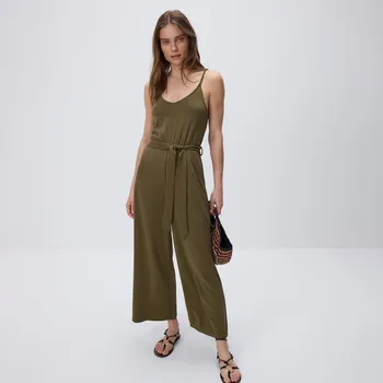 Dámské šaty Reserved - Overal s modalem - světle olivová - XO724-81X - XO724-81X-XL