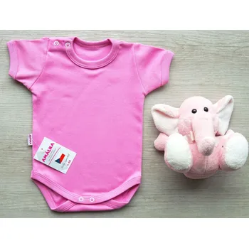 AMÁLKA Bavlněné body krátký rukáv, sytě růžové Velikost: 92