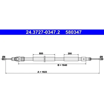 Lanko parkovací brzdy Tažné lanko, parkovací brzda ATE 24.3727-0347.2