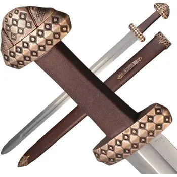 Replika zbraně Vikingský meč, typ D s koženou pochvou