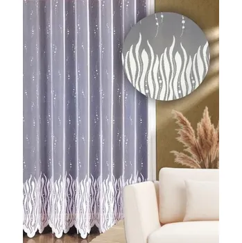 Záclona Plamínky výška 120 cm bílá