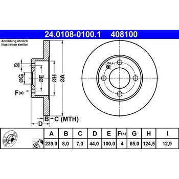 Brzdový kotouč Brzdový kotouč ATE 24.0108-0100.1