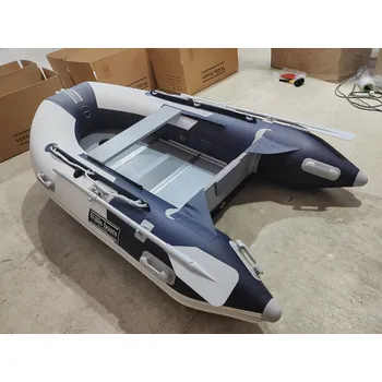 Člun Nafukovací člun Willis boats RY-BD270 v bílo-modré barvě se skládací dřevěnou podlahou