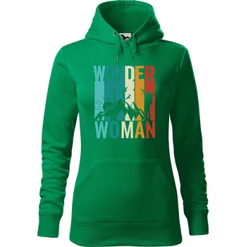 Pánská mikina Dámská mikina Wonder woman Velikost (žena): L, Vyberte barvu: Středně zelená