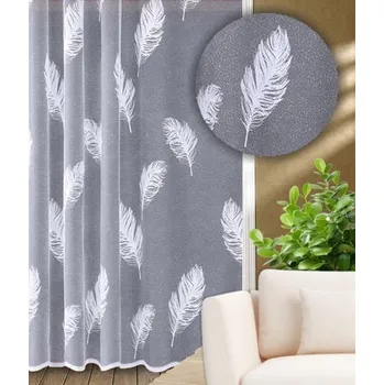 Záclona Peří výška 130 cm bílá
