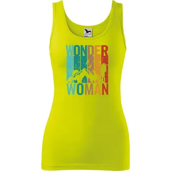 Dámské tílko s potiskem Wonder woman Velikost: M, Barva: Limetková