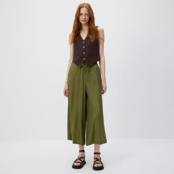 Reserved - Kalhoty s příměsí viskózy - světle olivová - 1040P-81X - 1040P-81X-XL