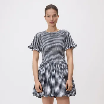 Dámské šaty Reserved - Šaty s vichy kostkou - tmavomodrá - 786HD-59X - 786HD-59X-L