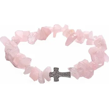 Náramek Růženín náramek sekaný se zirkonovým křížkem obvod cca 16 až 22 cm