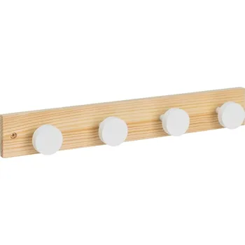 Věšák Bílý/v přírodní barvě nástěnný věšák z borovicového dřeva 40 cm Anillos – Casa Selección ID_1758000