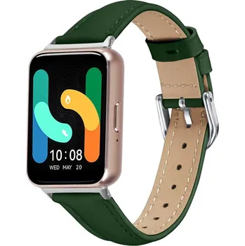 Ostatní příslušenství k chytrým hodinkám VSECHNONAMOBIL 108101 LEATHER Kožený řemínek pro Samsung Galaxy Fit3 tmavě zelený