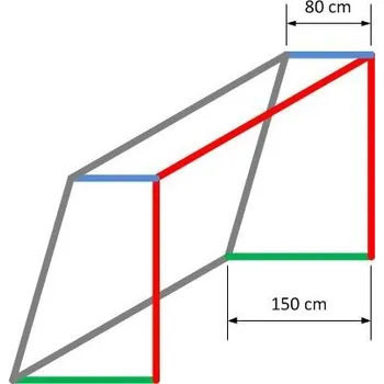 Fotbalová branka Fotbalové brankové sítě 5 x 2 x 0,8 x 1,5 m červená (1 ks červená)
