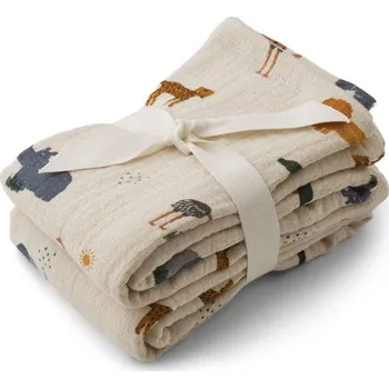 látková plena LIEWOOD Lewis Mušelinové plenky 2 ks Safari Sandy mix