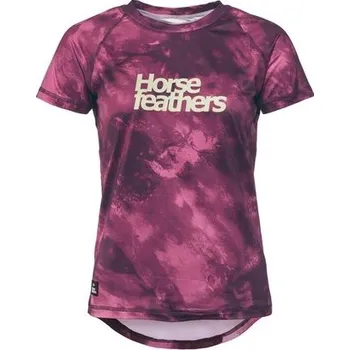 cyklistický dres HORSEFEATHERS Dámský dres s krátkým rukávem HORSEFEATHERS Deco, blackberry camo - XS