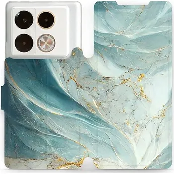 Pouzdro na mobilní telefon Mobiwear flip knížkové pro Infinix Note 40 Pro / Note 40 Pro+ 5G - Zelenkavý mramor