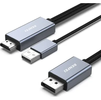 Video kabel BENFEI HDMI na DisplayPort kabel 1,8 m (šedý)