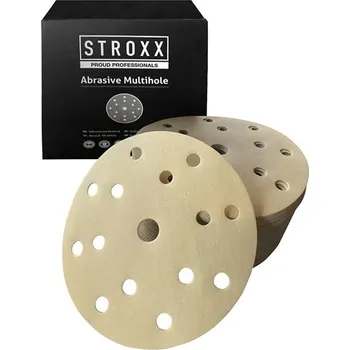 Brusný papír STROXX Brusné papíry s otvory, zrnitost 180, průměr 150 mm, 100 ks/bal