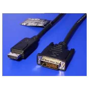 Video kabel Video kabel DisplayPort samec - DVI (24+1) samec, 2m, pozlacené konektory, černý (KM020DDF01)